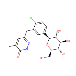 Cc1cc(Cc2cc([C@@H]3O[C@H](CO)[C@@H](O)[C@H](O)[C@H]3O)ccc2Cl)n[nH]c1=O ZINC000118115104