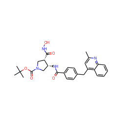 Cc1cc(Cc2ccc(C(=O)N[C@@H]3CN(C(=O)OC(C)(C)C)C[C@@H]3C(=O)NO)cc2)c2ccccc2n1 ZINC000028821947