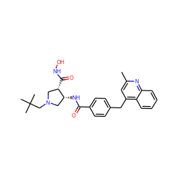 Cc1cc(Cc2ccc(C(=O)N[C@@H]3CN(CC(C)(C)C)C[C@@H]3C(=O)NO)cc2)c2ccccc2n1 ZINC000028821951