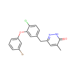 Cc1cc(Cc2ccc(Cl)c(Oc3cccc(Br)c3)c2)n[nH]c1=O ZINC000040917040