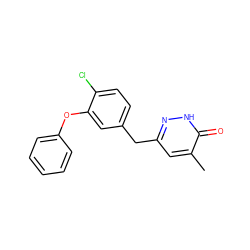 Cc1cc(Cc2ccc(Cl)c(Oc3ccccc3)c2)n[nH]c1=O ZINC000040847269