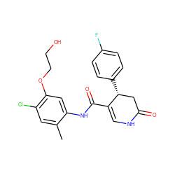 Cc1cc(Cl)c(OCCO)cc1NC(=O)C1=CNC(=O)C[C@H]1c1ccc(F)cc1 ZINC000098182140