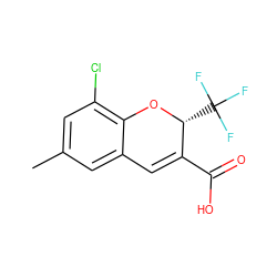 Cc1cc(Cl)c2c(c1)C=C(C(=O)O)[C@@H](C(F)(F)F)O2 ZINC000003975278