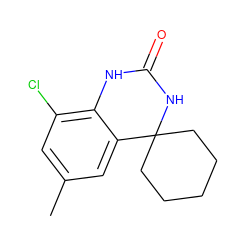 Cc1cc(Cl)c2c(c1)C1(CCCCC1)NC(=O)N2 ZINC000028371353