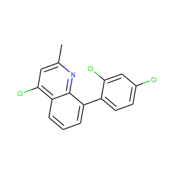 Cc1cc(Cl)c2cccc(-c3ccc(Cl)cc3Cl)c2n1 ZINC000013553455