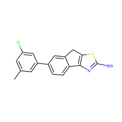 Cc1cc(Cl)cc(-c2ccc3c(c2)Cc2sc(N)nc2-3)c1 ZINC000028474247