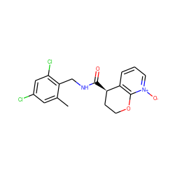 Cc1cc(Cl)cc(Cl)c1CNC(=O)[C@@H]1CCOc2c1ccc[n+]2[O-] ZINC000205619193