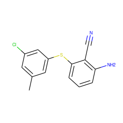 Cc1cc(Cl)cc(Sc2cccc(N)c2C#N)c1 ZINC000005930679