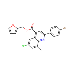 Cc1cc(Cl)cc2c(C(=O)OCc3ccco3)cc(-c3ccc(Br)cc3)nc12 ZINC000027622215