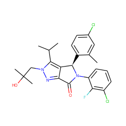 Cc1cc(Cl)ccc1[C@@H]1c2c(nn(CC(C)(C)O)c2C(C)C)C(=O)N1c1cccc(Cl)c1F ZINC000206144947