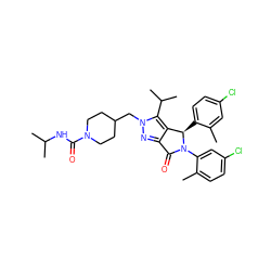 Cc1cc(Cl)ccc1[C@@H]1c2c(nn(CC3CCN(C(=O)NC(C)C)CC3)c2C(C)C)C(=O)N1c1cc(Cl)ccc1C ZINC000224133629