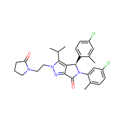 Cc1cc(Cl)ccc1[C@@H]1c2c(nn(CCN3CCCC3=O)c2C(C)C)C(=O)N1c1cc(Cl)ccc1C ZINC000206145088