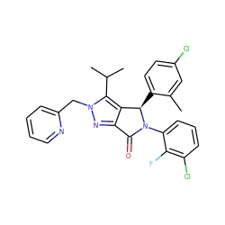 Cc1cc(Cl)ccc1[C@@H]1c2c(nn(Cc3ccccn3)c2C(C)C)C(=O)N1c1cccc(Cl)c1F ZINC000206099800