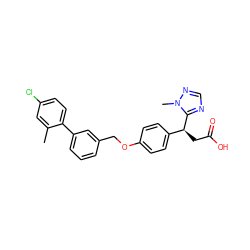 Cc1cc(Cl)ccc1-c1cccc(COc2ccc([C@H](CC(=O)O)c3ncnn3C)cc2)c1 ZINC000034603311