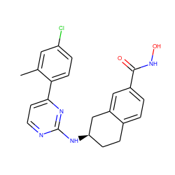 Cc1cc(Cl)ccc1-c1ccnc(N[C@@H]2CCc3ccc(C(=O)NO)cc3C2)n1 ZINC000113844668