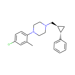 Cc1cc(Cl)ccc1N1CCN(C[C@H]2C[C@@H]2c2ccccc2)CC1 ZINC000013814458