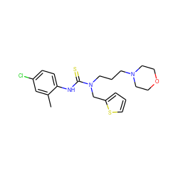 Cc1cc(Cl)ccc1NC(=S)N(CCCN1CCOCC1)Cc1cccs1 ZINC000020678453