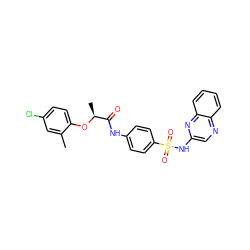 Cc1cc(Cl)ccc1O[C@@H](C)C(=O)Nc1ccc(S(=O)(=O)Nc2cnc3ccccc3n2)cc1 ZINC000000994498