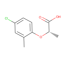 Cc1cc(Cl)ccc1O[C@@H](C)C(=O)O ZINC000000256143