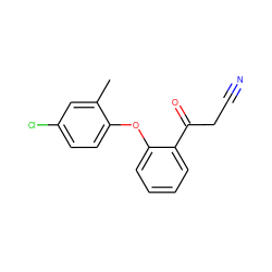 Cc1cc(Cl)ccc1Oc1ccccc1C(=O)CC#N ZINC000004105503