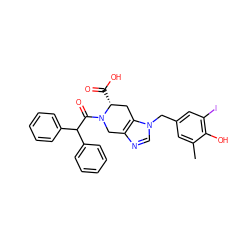 Cc1cc(Cn2cnc3c2C[C@@H](C(=O)O)N(C(=O)C(c2ccccc2)c2ccccc2)C3)cc(I)c1O ZINC000028006315