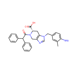 Cc1cc(Cn2cnc3c2C[C@@H](C(=O)O)N(C(=O)C(c2ccccc2)c2ccccc2)C3)ccc1N ZINC000026154046