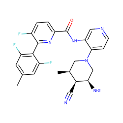 Cc1cc(F)c(-c2nc(C(=O)Nc3cnccc3N3C[C@@H](N)[C@@H](C#N)[C@@H](C)C3)ccc2F)c(F)c1 ZINC000207270889