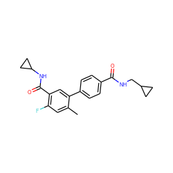 Cc1cc(F)c(C(=O)NC2CC2)cc1-c1ccc(C(=O)NCC2CC2)cc1 ZINC000071294407