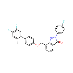 Cc1cc(F)c(F)cc1-c1ccc(OCc2cccc3c(=O)n(-c4ccc(F)cc4)[nH]c23)cc1 ZINC000096269824