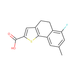 Cc1cc(F)c2c(c1)-c1sc(C(=O)O)cc1CC2 ZINC000653707460