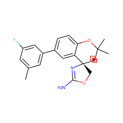 Cc1cc(F)cc(-c2ccc3c(c2)[C@]2(COC(N)=N2)C2(COC2)C(C)(C)O3)c1 ZINC000149416068