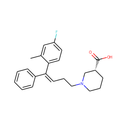 Cc1cc(F)ccc1/C(=C\CCN1CCC[C@@H](C(=O)O)C1)c1ccccc1 ZINC000066263950