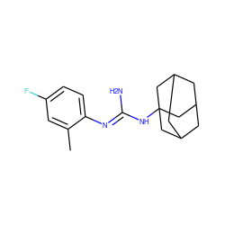 Cc1cc(F)ccc1/N=C(\N)NC12CC3CC(CC(C3)C1)C2 ZINC000006522018