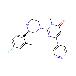 Cc1cc(F)ccc1[C@@H]1CN(c2nc(-c3ccncc3)cc(=O)n2C)CCN1 ZINC000116774422