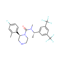 Cc1cc(F)ccc1[C@@H]1CNCCN1C(=O)N(C)[C@@H](C)c1cc(C(F)(F)F)cc(C(F)(F)F)c1 ZINC000001550754