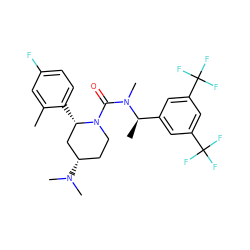 Cc1cc(F)ccc1[C@H]1C[C@@H](N(C)C)CCN1C(=O)N(C)[C@H](C)c1cc(C(F)(F)F)cc(C(F)(F)F)c1 ZINC000003925082