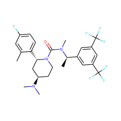 Cc1cc(F)ccc1[C@H]1C[C@H](N(C)C)CCN1C(=O)N(C)[C@H](C)c1cc(C(F)(F)F)cc(C(F)(F)F)c1 ZINC000066073959