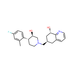 Cc1cc(F)ccc1[C@H]1CCN(C[C@@H]2Cc3cccnc3[C@@H](O)C2)C[C@@H]1O ZINC000045496649