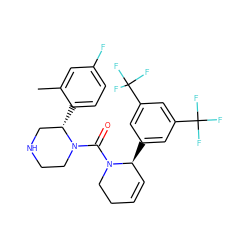 Cc1cc(F)ccc1[C@H]1CNCCN1C(=O)N1CCC=C[C@@H]1c1cc(C(F)(F)F)cc(C(F)(F)F)c1 ZINC000045339201