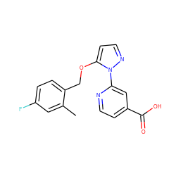 Cc1cc(F)ccc1COc1ccnn1-c1cc(C(=O)O)ccn1 ZINC000146513801