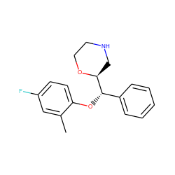 Cc1cc(F)ccc1O[C@@H](c1ccccc1)[C@@H]1CNCCO1 ZINC000029050636