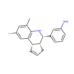 Cc1cc(I)cc2c1N[C@H](c1cccc(N)c1)[C@@H]1CC=C[C@H]21 ZINC001772652941