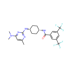 Cc1cc(N(C)C)nc(N[C@H]2CC[C@@H](NC(=O)c3cc(C(F)(F)F)cc(C(F)(F)F)c3)CC2)n1 ZINC000253685555