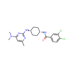 Cc1cc(N(C)C)nc(N[C@H]2CC[C@@H](NC(=O)c3ccc(Cl)c(Cl)c3)CC2)n1 ZINC000253676643