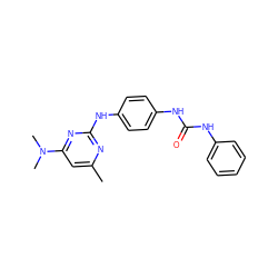 Cc1cc(N(C)C)nc(Nc2ccc(NC(=O)Nc3ccccc3)cc2)n1 ZINC000017013161