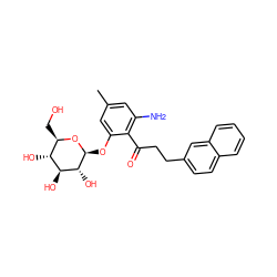 Cc1cc(N)c(C(=O)CCc2ccc3ccccc3c2)c(O[C@@H]2O[C@H](CO)[C@@H](O)[C@H](O)[C@H]2O)c1 ZINC000028386362