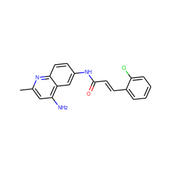 Cc1cc(N)c2cc(NC(=O)/C=C/c3ccccc3Cl)ccc2n1 ZINC000013123398