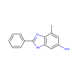 Cc1cc(N)cc2[nH]c(-c3ccccc3)nc12 ZINC000000361081