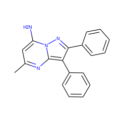 Cc1cc(N)n2nc(-c3ccccc3)c(-c3ccccc3)c2n1 ZINC000000208674