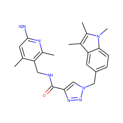 Cc1cc(N)nc(C)c1CNC(=O)c1cn(Cc2ccc3c(c2)c(C)c(C)n3C)nn1 ZINC000114078846